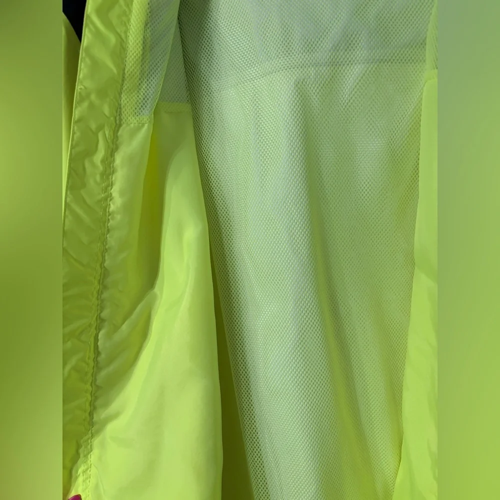 The North Face Neon Yellow and Black Windbreaker Coat